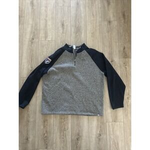 Ducks Unlimited Sweater Pullover Men XXXL Navy Gray High Neck Zipper Cotton Knit